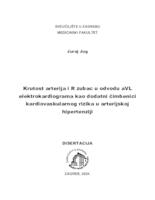 Krutost arterija i R zubac u odvodu aVL elektrokardiograma kao dodatni čimbenici kardiovaskularnog rizika u arterijskoj hipertenziji