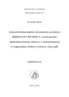 Imunohistokemijska izraženost proteina MAGE-A10 i NY-ESO-1 u primarnom adenokarcinomu želuca s metastazama u regionalne limfne čvorove i bez njih