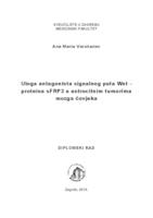 Uloga antagonista signalnog puta wnt- proteina sfrp3 u astrocitnim tumorima mozga čovjeka