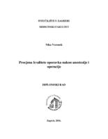 Procjena kvalitete oporavka nakon anestezije i operacije