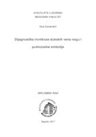 Dijagnostika tromboze dubokih vena nogu i pulmonalne embolije