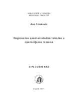 Regionalne anesteziološke tehnike u operacijama ramena