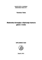 Robotska kirurgija u liječenju tumora glave i vrata