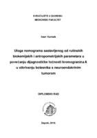 Uloga nomograma sastavljenog od rutinskih biokemijskih i antropometrijskih parametara u povećanju dijagnostičke točnosti kromogranina A u otkrivanju bolesnika s neuroendokrinim tumorom