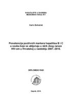 Prevalencija pozitivnih markera hepatitisa B i C u osoba koje se uključuju u skrb zbog zaraze HIV-om u Hrvatskoj u razdoblju 2007.-2016.