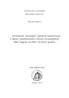 Učestalost, etiologija i liječenje hipertireoze u djece i adolescenata u Klinici za pedijatriju KBC Zagreb od 2001. do 2016. godine