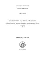 Characteristics of patients with chronic rhinosinusitis who underwent endoscopic sinus surgery