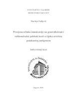 Procjena učinka imunizacije na generalizirani i subkondralni gubitak kosti u tijeku artritisa potaknutog antigenom