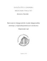 Neinvazivni dijagnostički model dijagnostike anemije u mijelodisplastičnom sindromu
