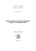 Cognitive effects of hormone replacement therapy in menopausal women