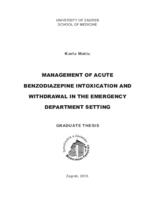 Management of acute benzodiazepine intoxication and withdrawal in the Emergency department setting