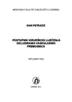 Postupnik kirurškog liječenja okludiranih vaskularnih premosnica