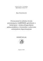 Povezanost kvalitete života procijenjene CAMPHOR upitnikom s funkcijom i ehokardiografskim pokazateljima u bolesnika s plućnom arterijskom hipertenzijom