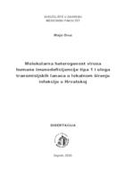 Molekularna heterogenost virusa humane imunodeficijencije tipa 1 i uloga transmisijskih lanaca u lokalnom širenju infekcije u Hrvatskoj