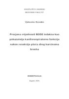 Procjena vrijednosti BODE indeksa kao pokazatelja kardiorespiratorne funkcije nakon resekcije pluća zbog karcinoma bronha