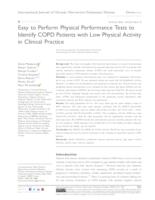 Easy to Perform Physical Performance Tests to Identify COPD Patients with Low Physical Activity in Clinical Practice