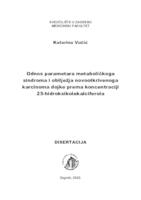 Odnos parametara metaboličkoga sindroma i obilježja novootkrivenoga karcinoma dojke prema koncentraciji 25-hidroksikolekalciferola