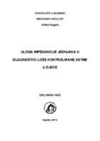 Uloga impedancije jednjaka u dijagnostici loše kontrolirane astme u djece