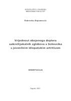 Vrijednost obojenoga doplera sakroilijakalnih zglobova u bolesnika s juvenilnim idiopatskim artritisom