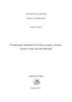 Presbyopia treatment by lens surgery versus Laser in situ keratomileusis