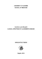 Clinical spectrum of Alzheimer's disease