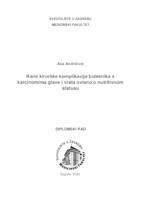 Rane kirurške komplikacije bolesnika s karcinomima glave i vrata ovisno o nutritivnom statusu