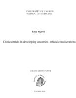 Clinical trials in developing countries - ethical considerations