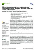 Age-Specific Excretion of Calcium, Oxalate, Citrate, and Glycosaminoglycans and Their Ratios in Healthy Children and Children with Urolithiasis