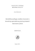 Genetička podloga urođene imunosti u kroničnoj opstruktivnoj plućnoj bolesti i karcinomu pluća