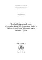 Rezultati liječenja autolognom transplantacijom perifernih matičnih stanica u bolesnika s multiplim mijelomom u KB Merkur u Zagrebu