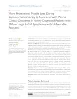 More Pronounced Muscle Loss During Immunochemotherapy is Associated with Worse Clinical Outcomes in Newly Diagnosed Patients with Diffuse Large B-Cell Lymphoma with Unfavorable Features