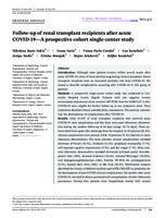 Follow‐up of renal transplant recipients after acute COVID‐19 — A prospective cohort single‐center study