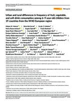 Urban and rural differences in frequency of fruit, vegetable, and soft drink consumption among 6–9‐year‐old children from 19 countries from the WHO European region