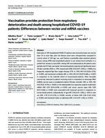 Vaccination provides protection from respiratory deterioration and death among hospitalized COVID‐19 patients: Differences between vector and mRNA vaccines