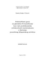 Polimorfizmi gena za glutation S-transferazu kao rani predskazatelj učinkovitosti metotreksata u liječenju juvenilnog idiopatskog artritisa