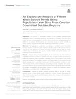 An Exploratory Analysis of Fifteen Years Suicide Trends Using Population-Level Data From Croatian Committed Suicides Registry