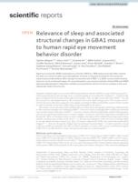 Relevance of sleep and associated structural changes in GBA1 mouse to human rapid eye movement behavior disorder