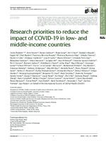 Research priorities to reduce the impact of COVID-19 in low- and middle-income countries