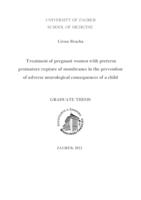 Treatment of pregnant women with preterm premature rupture of membranes in prevention of adverse neurological consequences of a child