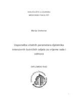 Usporedba vitalnih parametara djelatnika intenzivnih bolničkih odjela za vrijeme rada i odmora