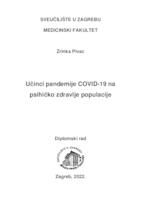 Učinci pandemije COVID-19 na psihičko zdravlje populacije