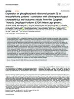 Expression of phosphorylated ribosomal protein S6 in mesothelioma patients - correlation with clinico-pathological characteristics and outcome: results from the European Thoracic Oncology Platform (ETOP) Mesoscape project