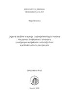 Utjecaj dužine trajanja izvantjelesnog krvotoka na porast vrijednosti laktata u poslijeoperacijskom razdoblju kod kardiokirurških pacijenata