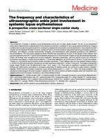 The frequency and characteristics of ultrasonographic ankle joint involvement in systemic lupus erythematosus: A prospective cross-sectional single-center study