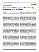 Fluvoxamine for COVID‐19 outpatients: For the time being, we might prefer to curb our optimism