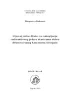 Utjecaj jodne dijete na nakupljanje radioaktivnog joda u stanicama dobro diferenciranog karcinoma štitnjače