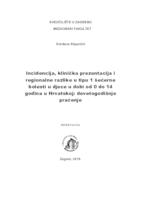 Incidencija, klinička prezentacija i regionalne razlike u tipu 1 šećerne bolesti u djece u dobi od 0 do 14 godina u Hrvatskoj: devetogodišnje praćenje