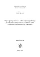 Utjecaj organizirane edukacije iz područja medicinske nastave na kvalitetu rada nastavnika medicinskog fakulteta