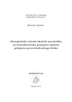 Sinergistički učinak lokalnih anestestika na hemodinamske promjene tijekom primjene paravertebralnoga bloka 