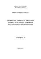 Objektivnost terapijskog odgovora u liječenju prve epizode shizofrenih bolesnika novim antipsihoticima